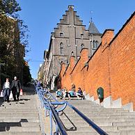 The stairs Montagne de Bueren counts 374 steps, Liège, Belgium